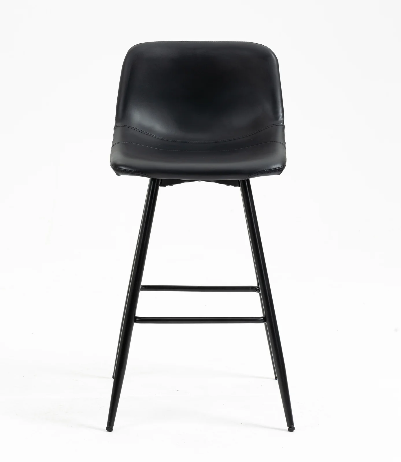 2 x Enliven Designer Faux Leather Bar Stools (Black - Set of 2) - Image 3