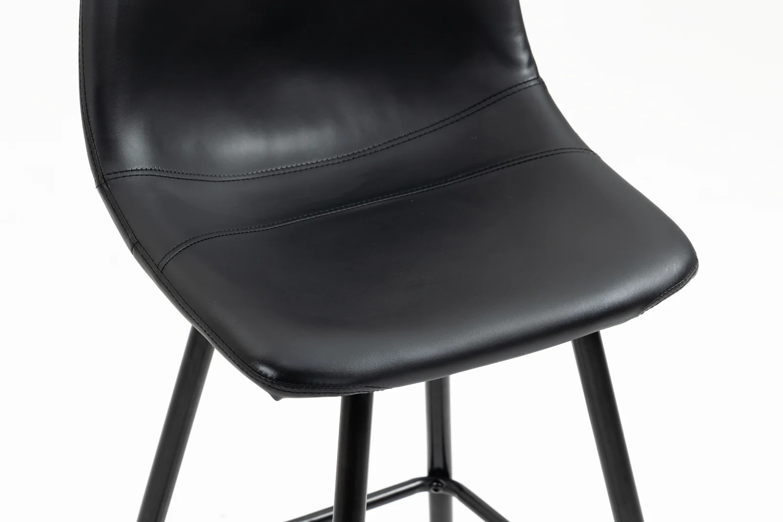 2 x Enliven Designer Faux Leather Bar Stools (Black - Set of 2) - Image 7