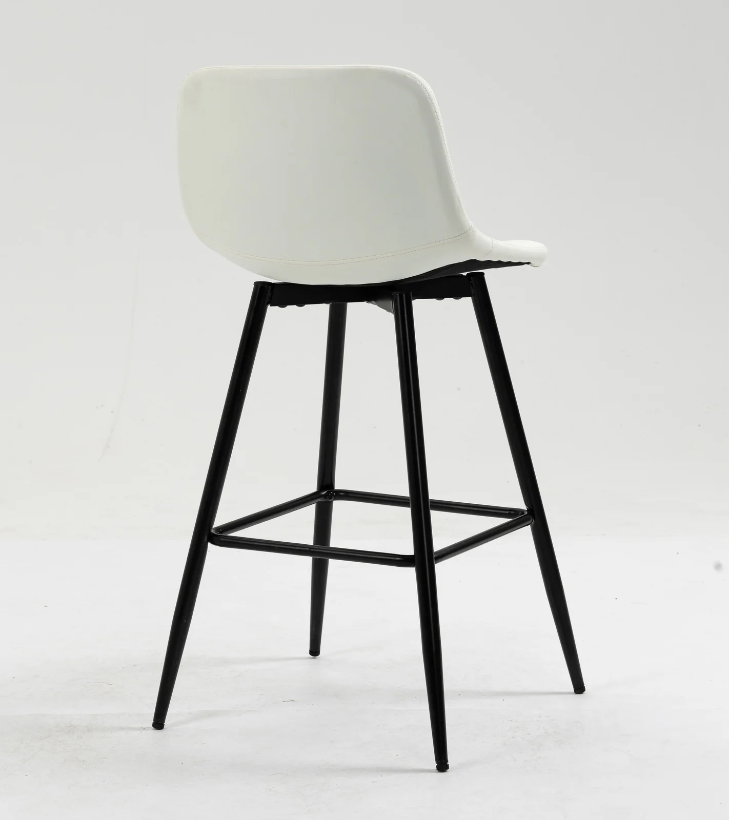 2 x Enliven Designer Faux Leather Bar Stools (White - Set of 2) - Image 4