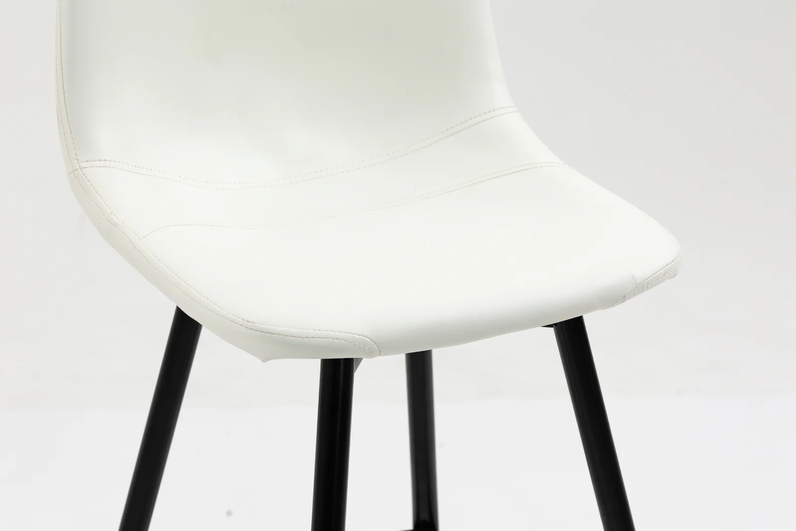 2 x Enliven Designer Faux Leather Bar Stools (White - Set of 2) - Image 7