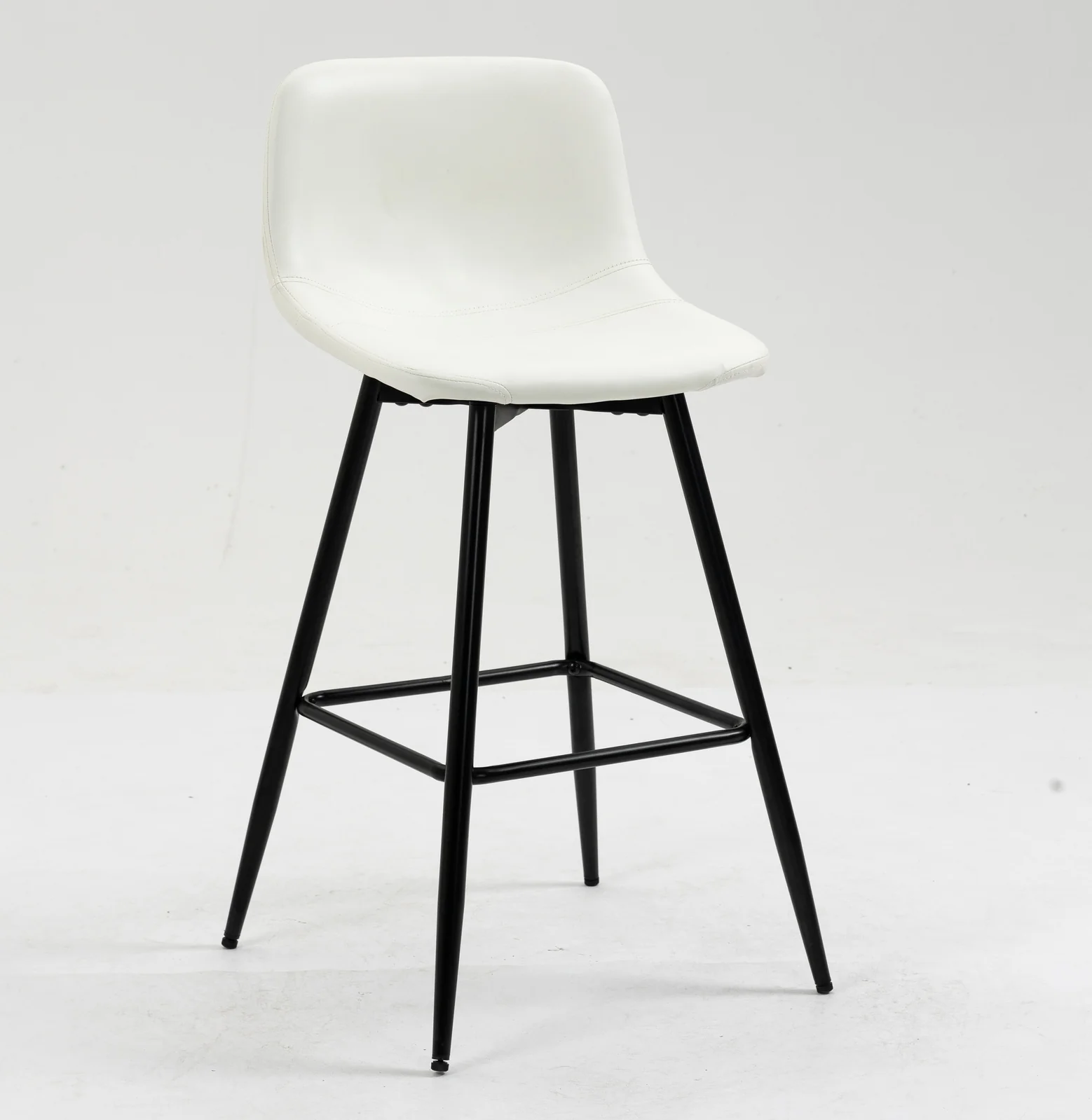 2 x Enliven Designer Faux Leather Bar Stools (White - Set of 2) - Image 9