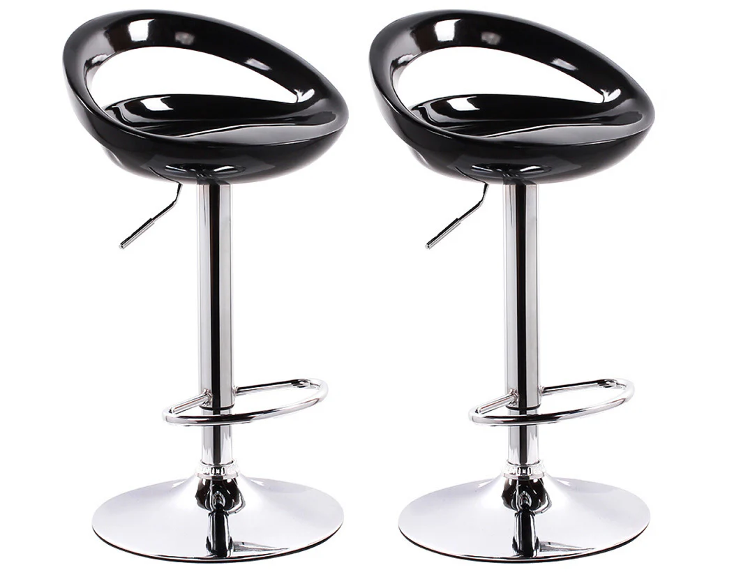 2 x Envy High Gloss Designer Bar Stools (BLACK - Set of 2) - Image 10
