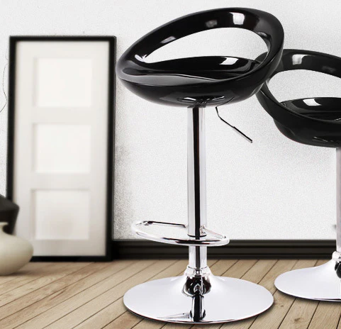 2 x Envy High Gloss Designer Bar Stools (BLACK - Set of 2) - Image 13