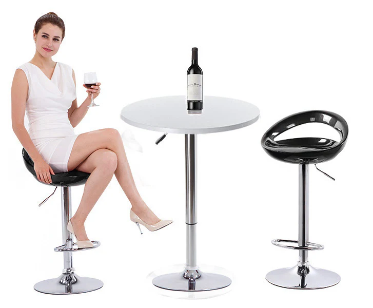 2 x Envy High Gloss Designer Bar Stools (BLACK - Set of 2) - Image 3