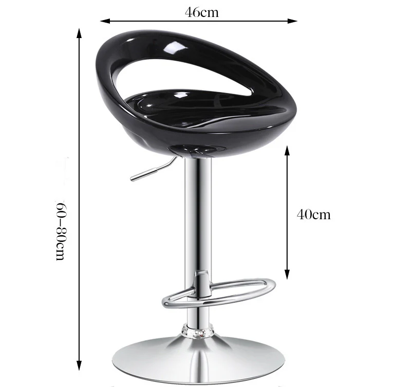 2 x Envy High Gloss Designer Bar Stools (BLACK - Set of 2) - Image 6
