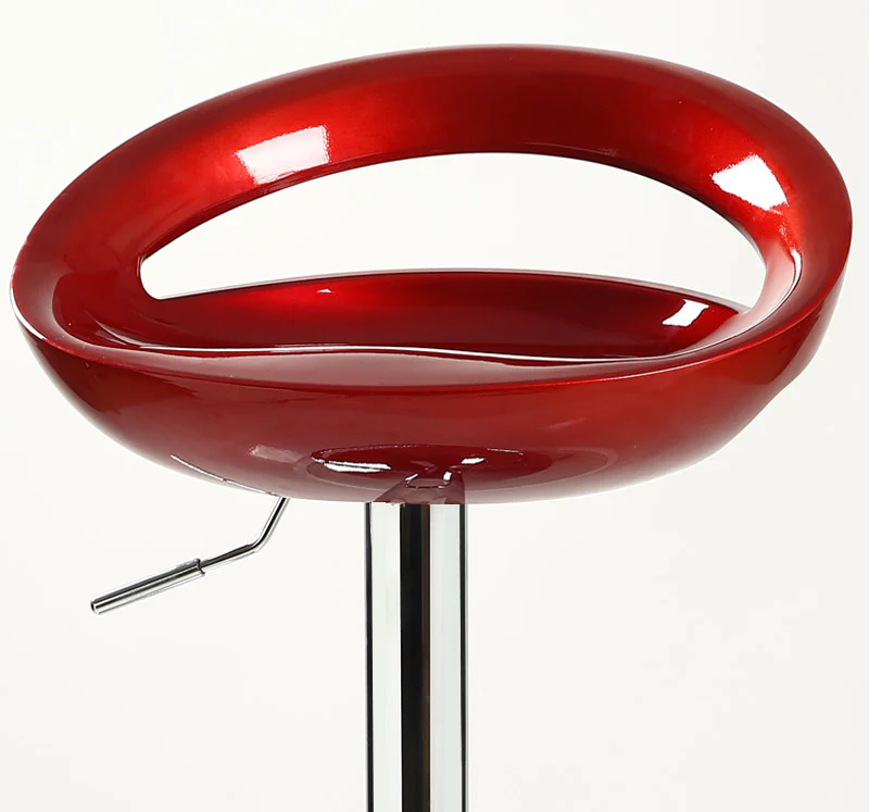 2 x Envy High Gloss Designer Bar Stools (Deep Red - Set of 2) - Image 6