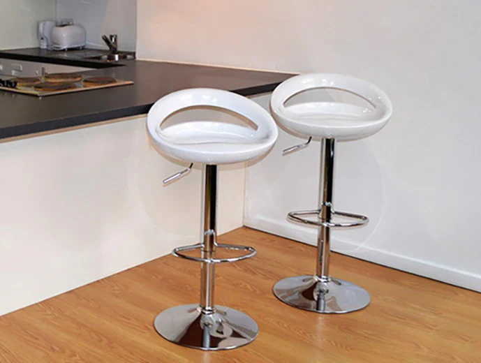 2 x Envy High Gloss Designer Bar Stools (WHITE - Set of 2) - Image 10