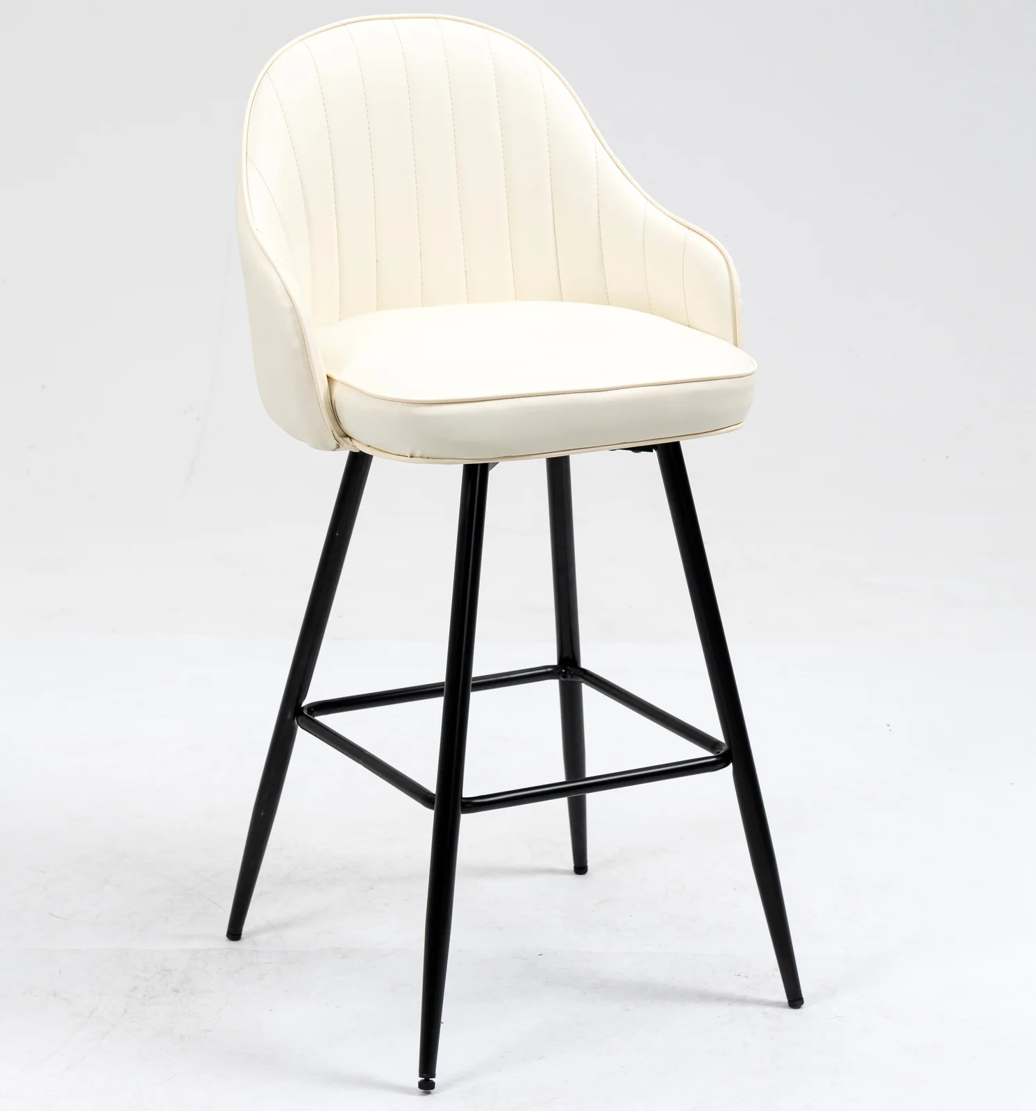 2 x Euphoria Designer Faux Leather Bar Stools (White - Set of 2) - Image 15