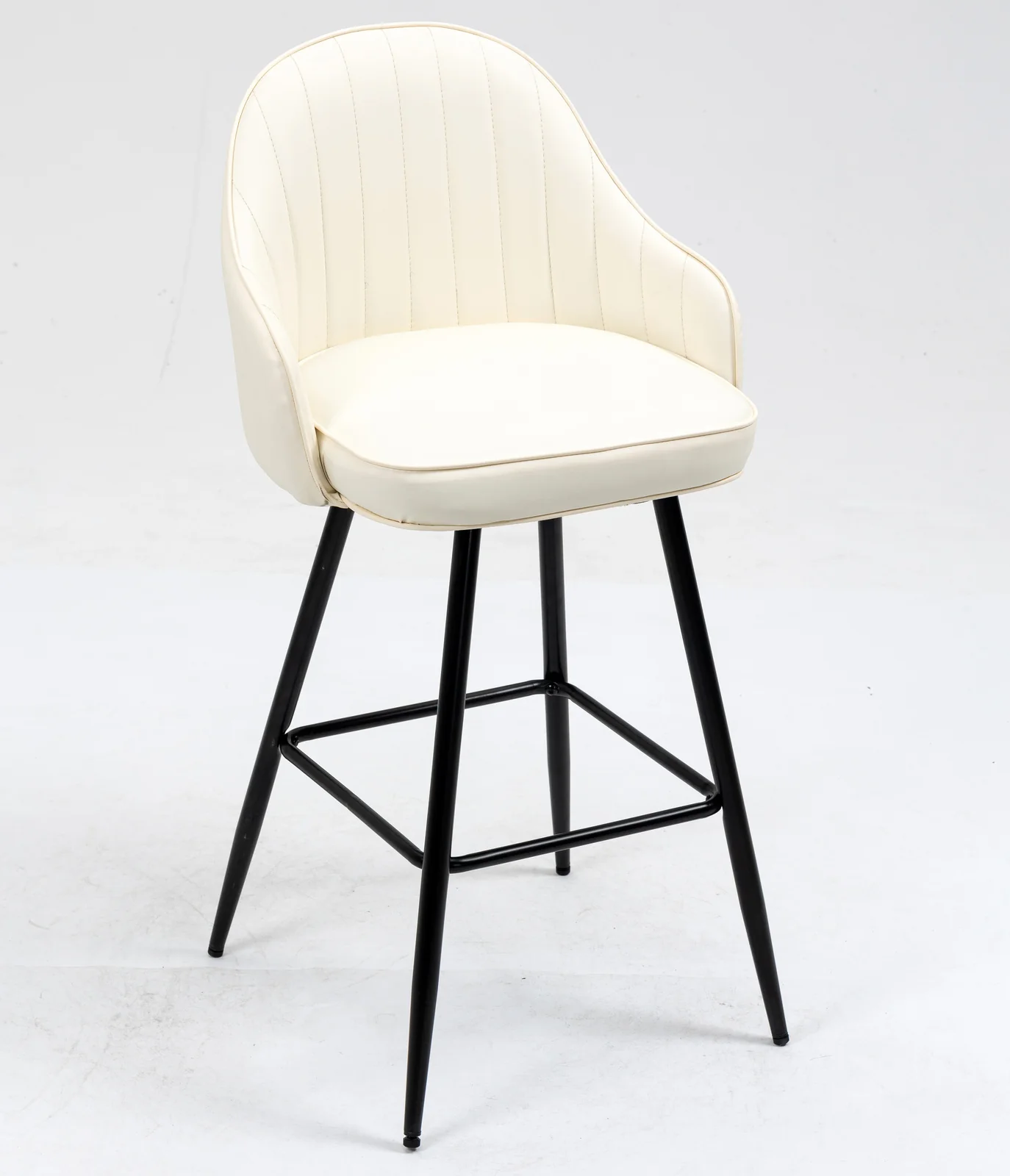 2 x Euphoria Designer Faux Leather Bar Stools (White - Set of 2) - Image 3