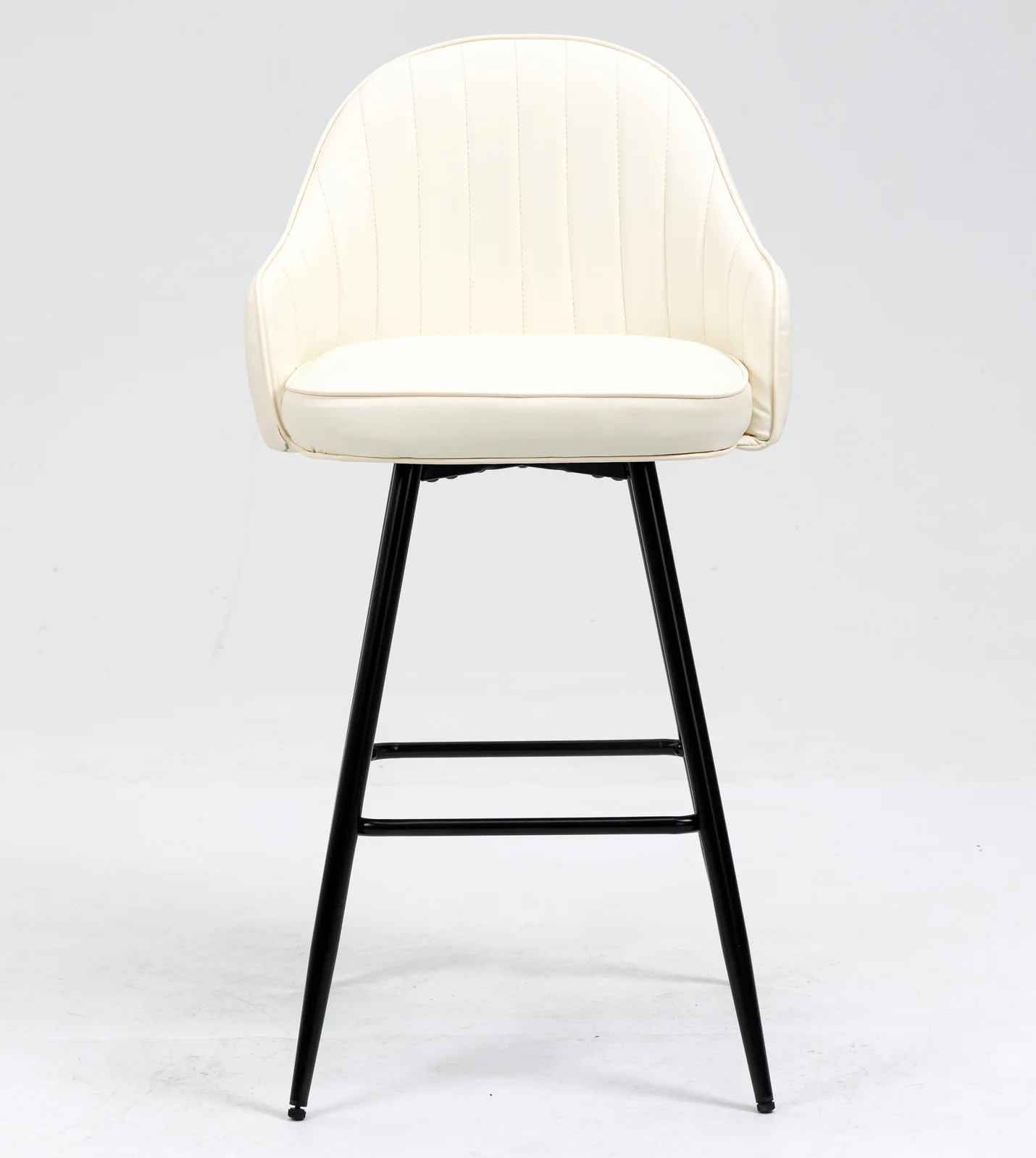 2 x Euphoria Designer Faux Leather Bar Stools (White - Set of 2) - Image 6
