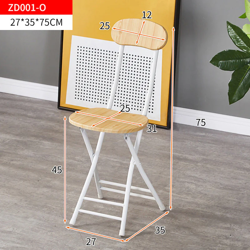 2 x Grace Steel and Wood Folding Chair (Oak) - Image 3