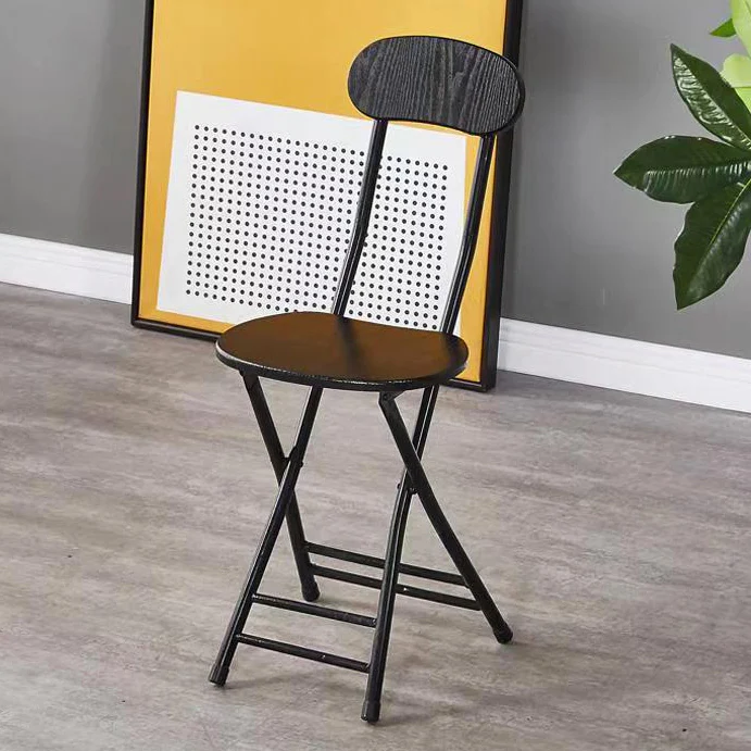 2 x Grace Steel and Wood Folding Chairs (Black) - Image 3