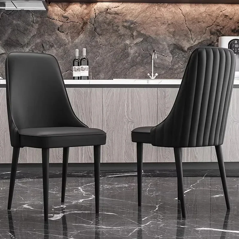 2 x Luxe Designer Elysian Faux Leather Dining Office Chairs (Black- Set of 2) - Image 24