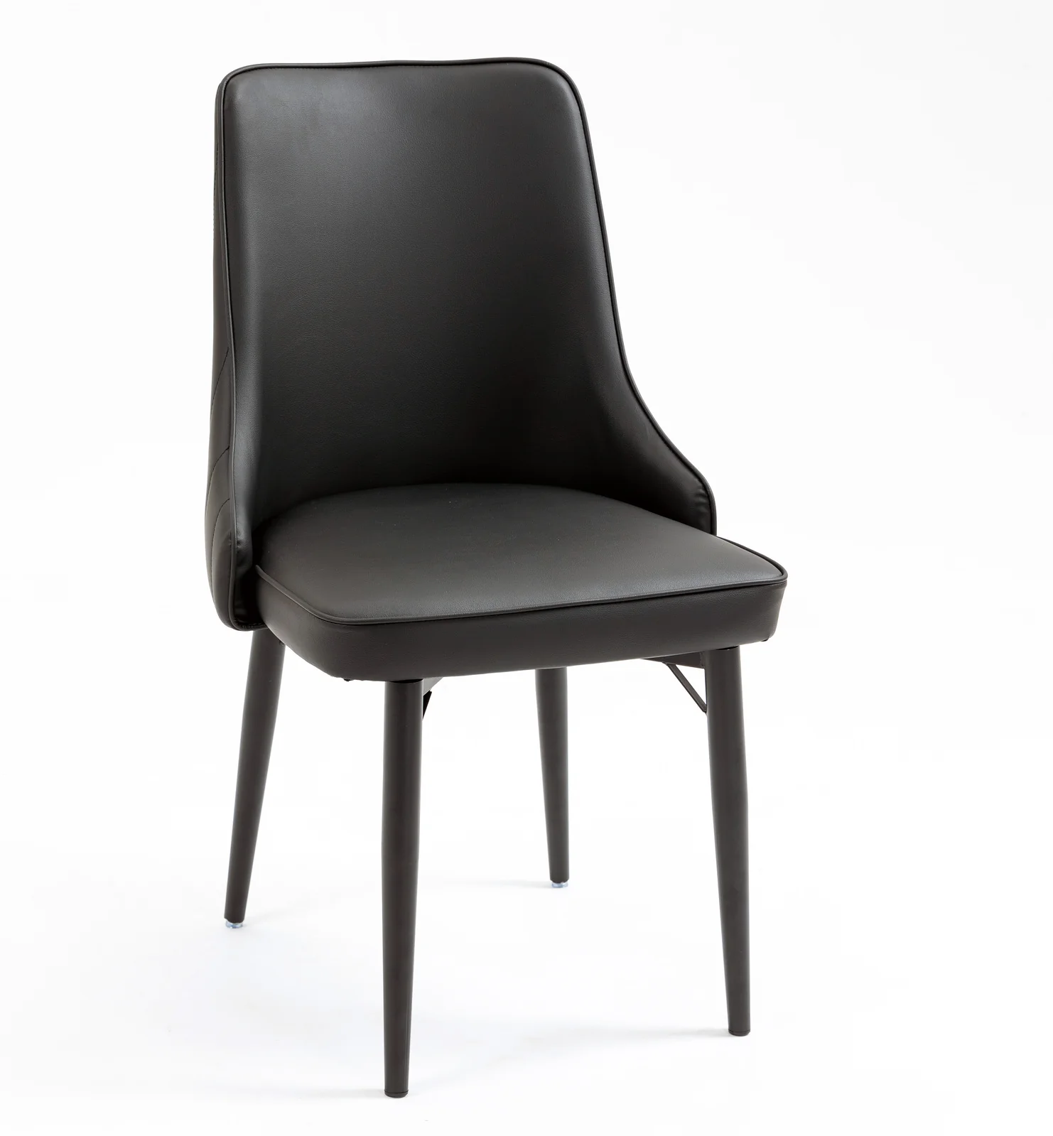 2 x Luxe Designer Elysian Faux Leather Dining Office Chairs (Black- Set of 2) - Image 8
