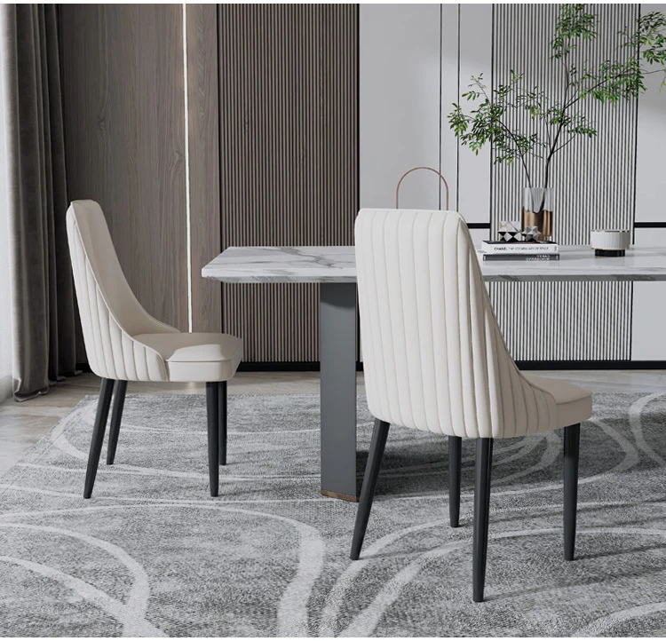 2 x Luxe Designer Elysian Faux Leather Dining Office Chairs (White - Set of 2) - Image 5