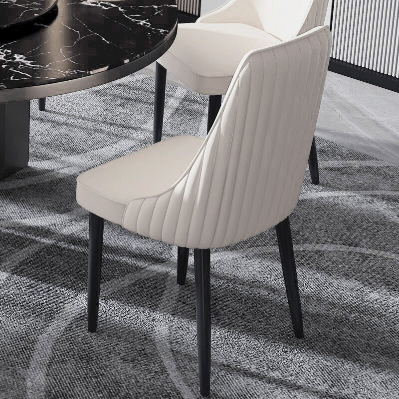 2 x Luxe Designer Elysian Faux Leather Dining Office Chairs (White - Set of 2) - Image 7