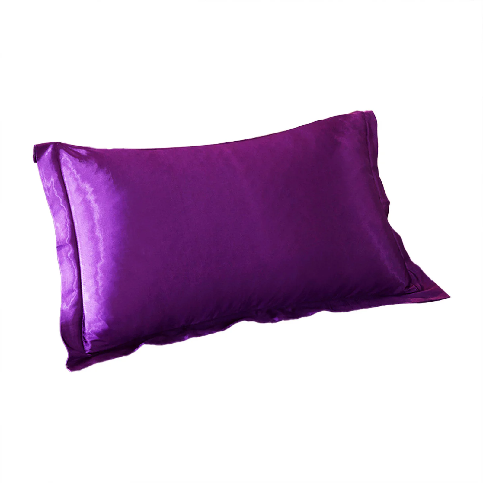 2 x Luxury Silk Satin Bedding Pillowcases Pillow Cases (Purple) - Image 3