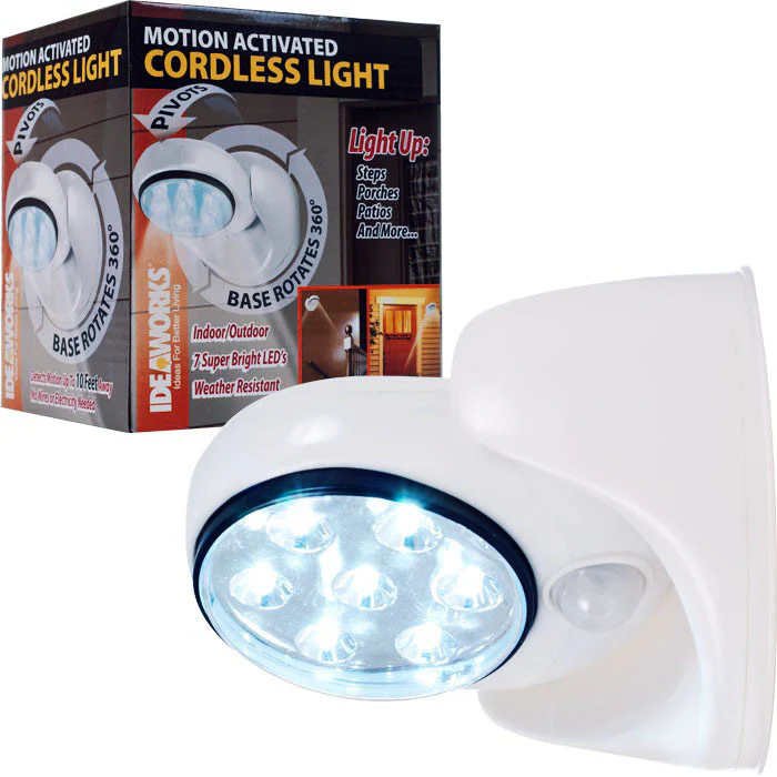 2 x Motion Activated 360 Rotating LED Wireless Motion Sensor Cordless Light - Image 2