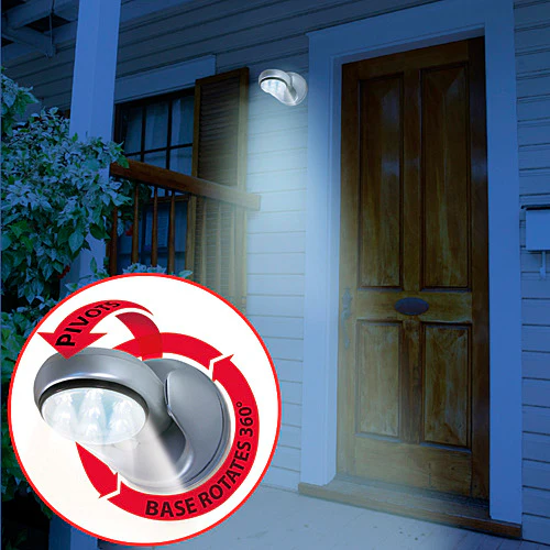 2 x Motion Activated 360 Rotating LED Wireless Motion Sensor Cordless Light - Image 5