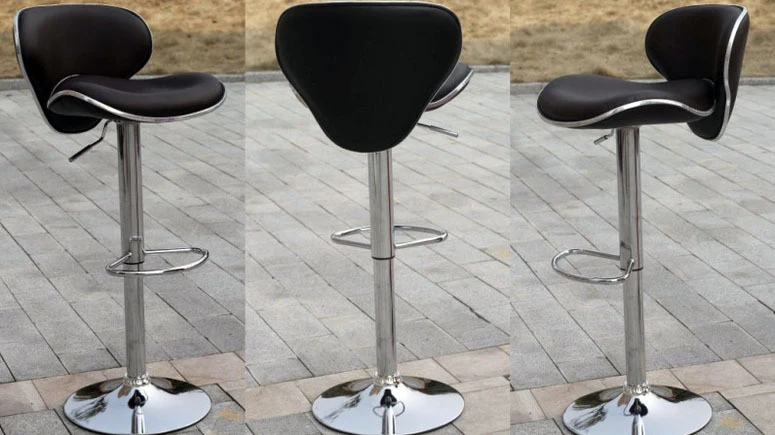 2 x Resort Designer PU Leather Bar Stools (Black - Set of 2) - Image 11