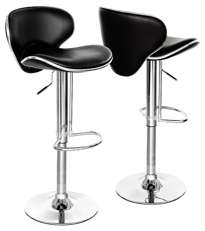 2 x Resort Designer PU Leather Bar Stools (Black - Set of 2) - Image 22