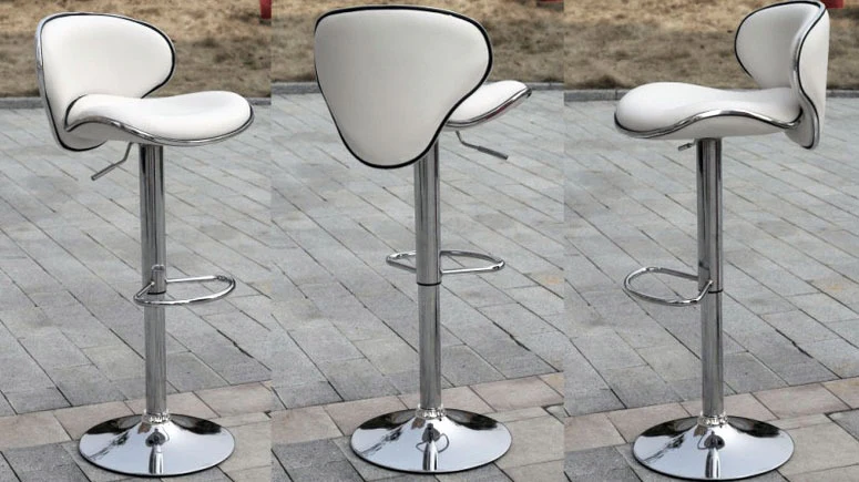 2 x Resort Designer PU Leather Bar Stools (White - Set of 2) - Image 10