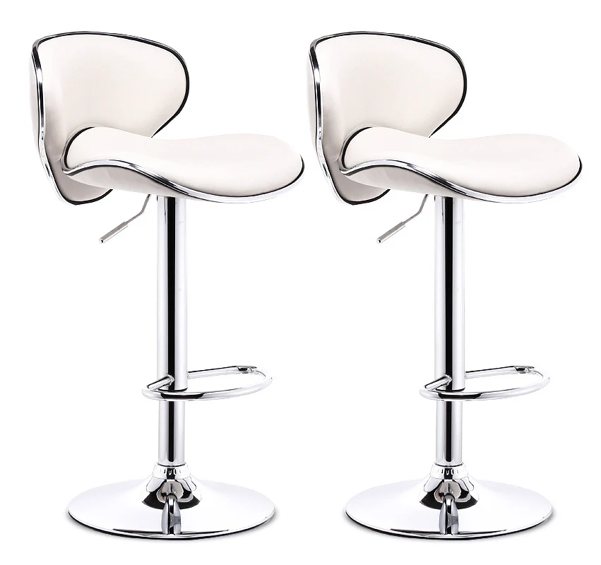 2 x Resort Designer PU Leather Bar Stools (White - Set of 2) - Image 19