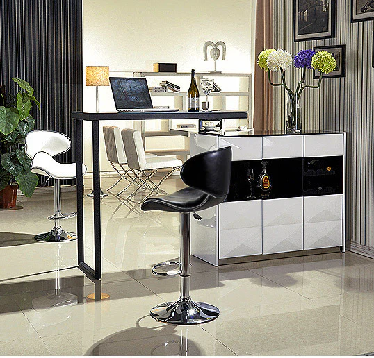 2 x Resort Designer PU Leather Bar Stools (White - Set of 2) - Image 5