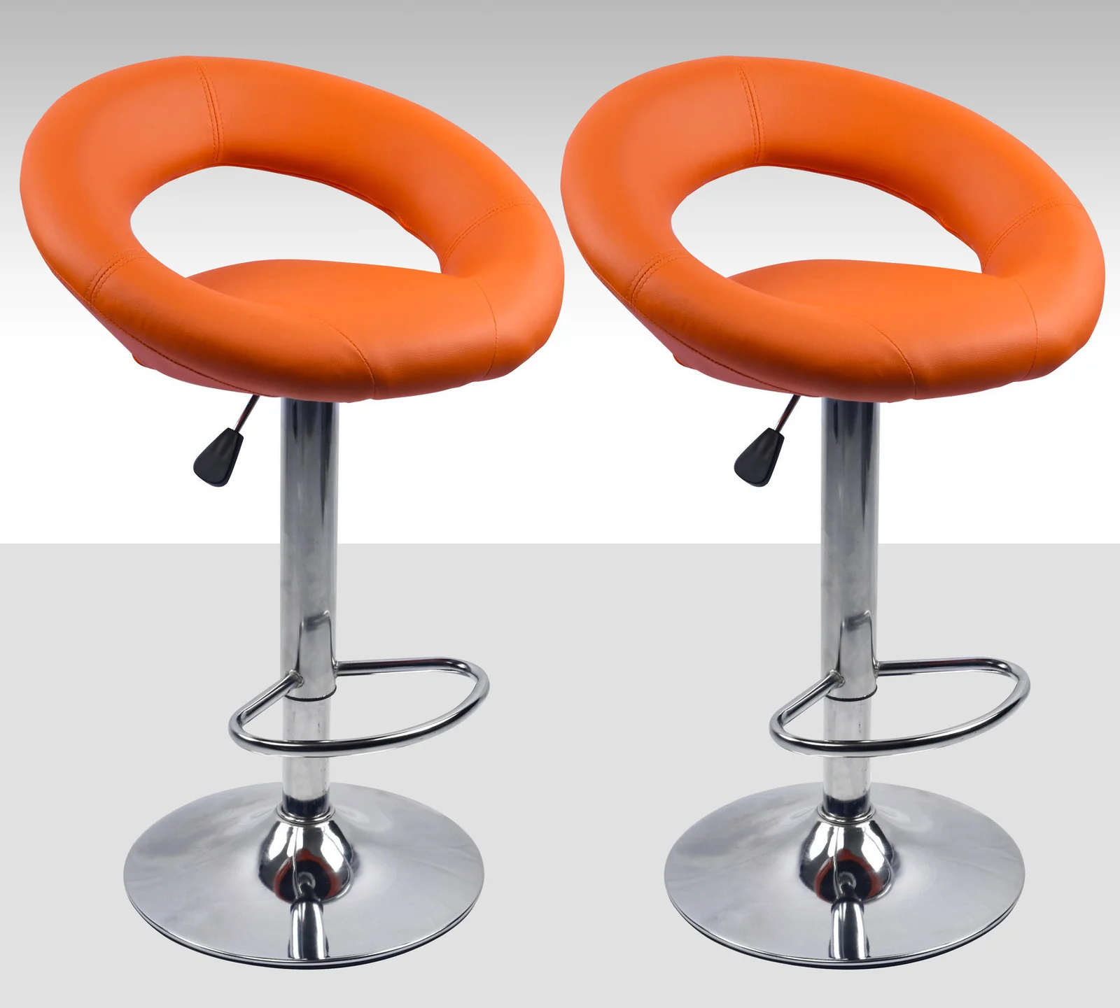 2 x Royal Designer Bar Stools Moon Chairs (Orange - Set of 2) - Image 15