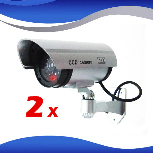 2 x Solar Powered IR Simulation Dummy Security Cameras - Image 7