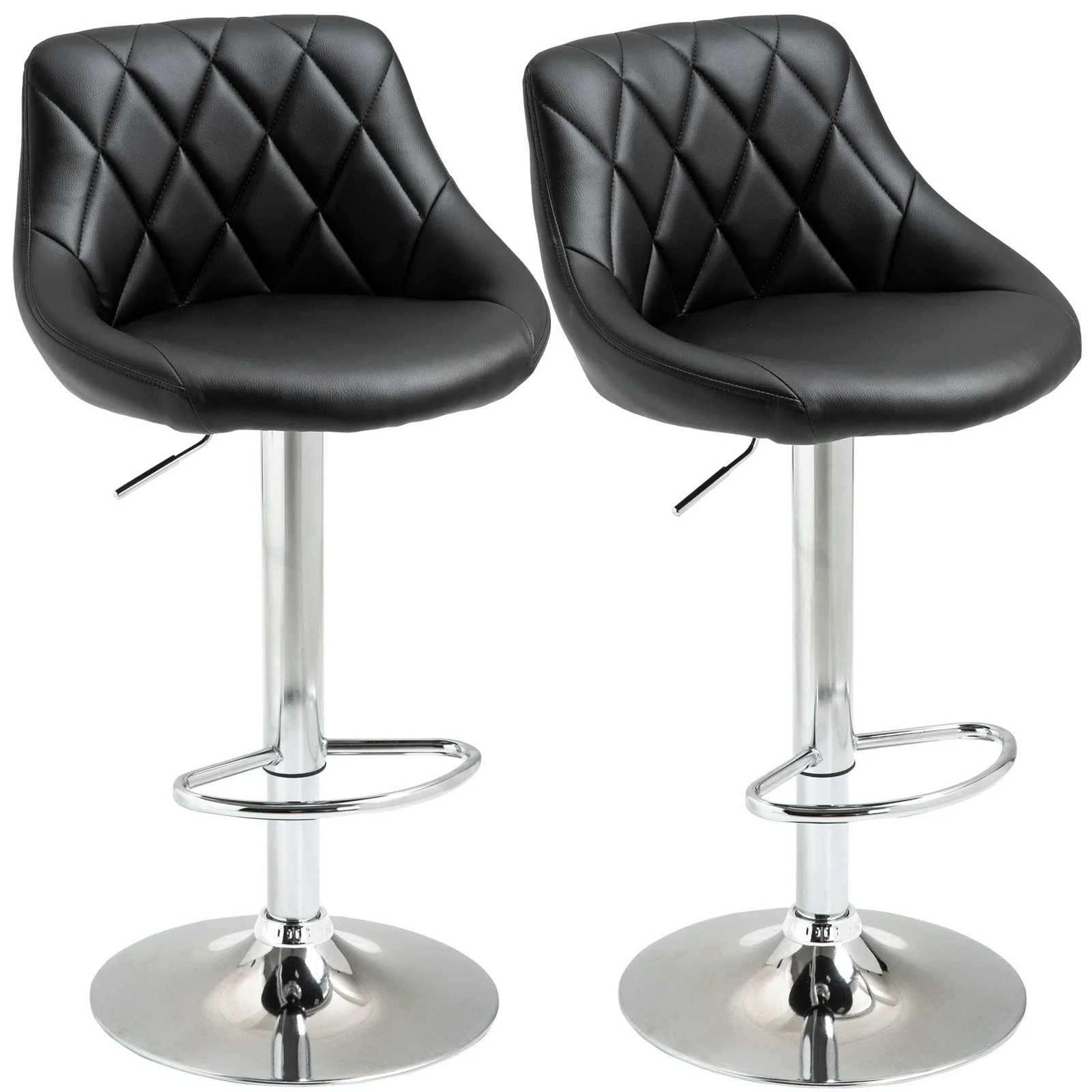 2 x Symphony High Back Faux Leather Bar Stools (Black) - Image 13