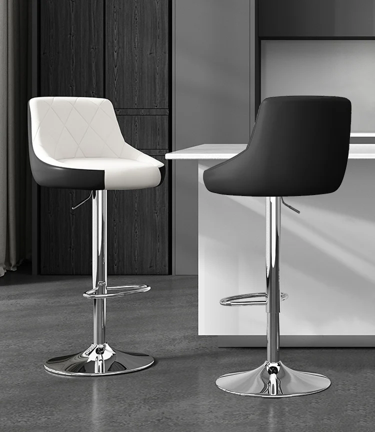 2 x Symphony High Back Faux Leather Bar Stools (Black) - Image 16