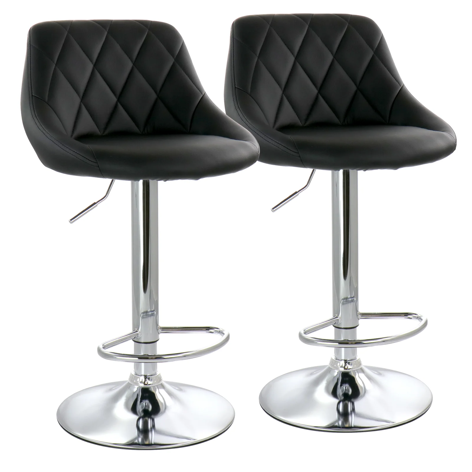 2 x Symphony High Back Faux Leather Bar Stools (Black) - Image 18