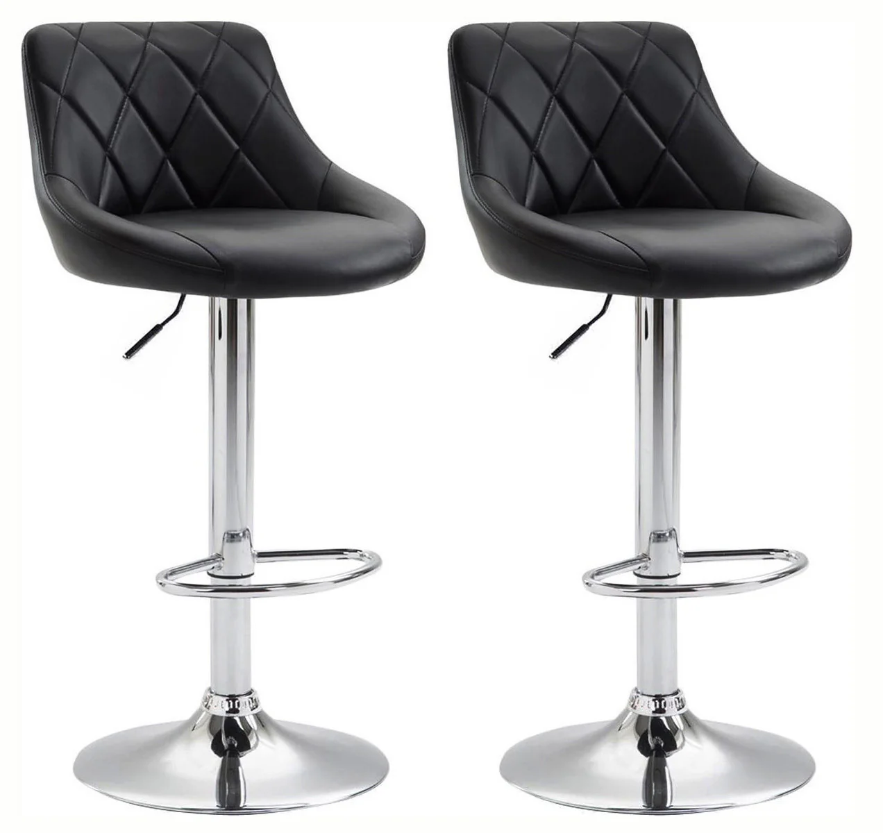 2 x Symphony High Back Faux Leather Bar Stools (Black) - Image 5