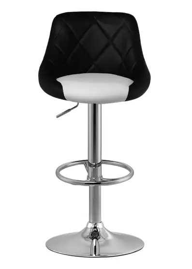 2 x Symphony High Back Faux Leather Bar Stools (Black & White) - Image 4