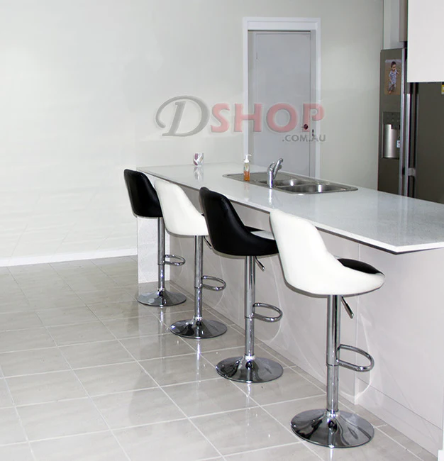 2 x Symphony High Back Faux Leather Bar Stools (Black & White) - Image 7