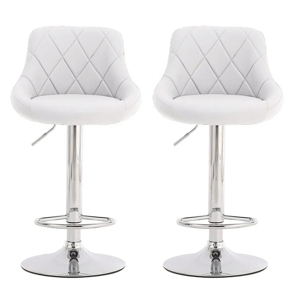 2 x Symphony High Back Faux Leather Bar Stools (White) - Image 5