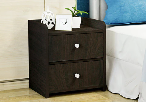 2 x Varossa Classic Bedside Table / Chest of Drawers (Black Wood) - Image 7