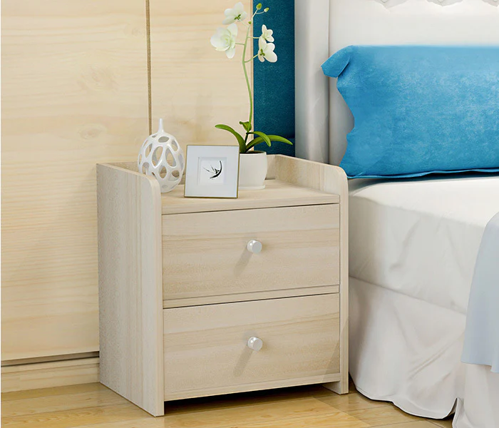 2 x Varossa Classic Bedside Table / Chest of Drawers (White Oak) - Image 3