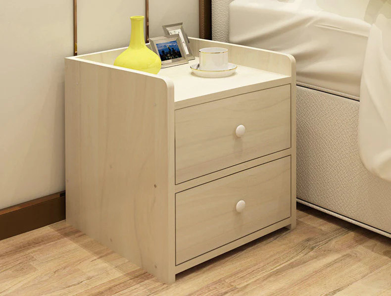 2 x Varossa Classic Bedside Table / Chest of Drawers (White Oak) - Image 4