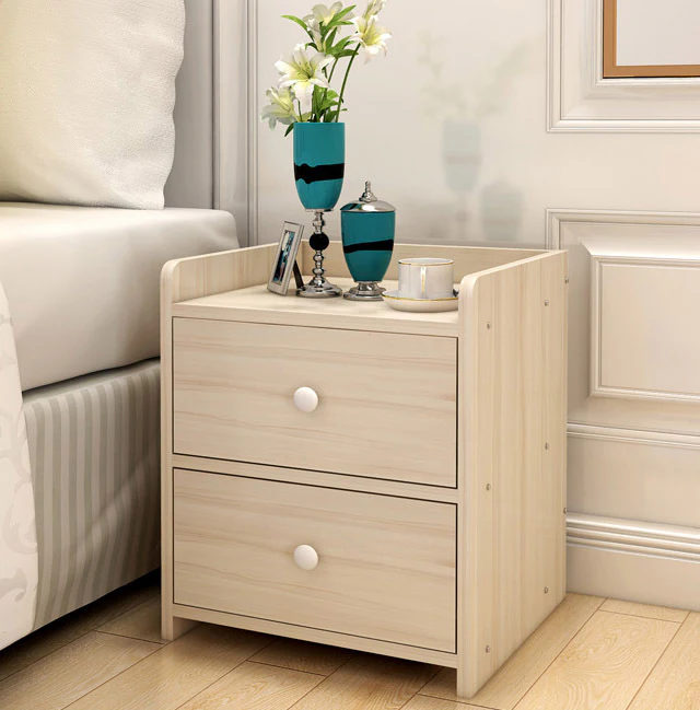 2 x Varossa Classic Bedside Table / Chest of Drawers (White Oak) - Image 5