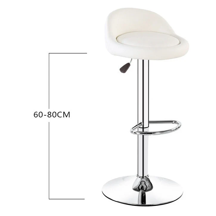 2 x Varossa PU Leather Bar Stools (White - Set of 2) - Image 4