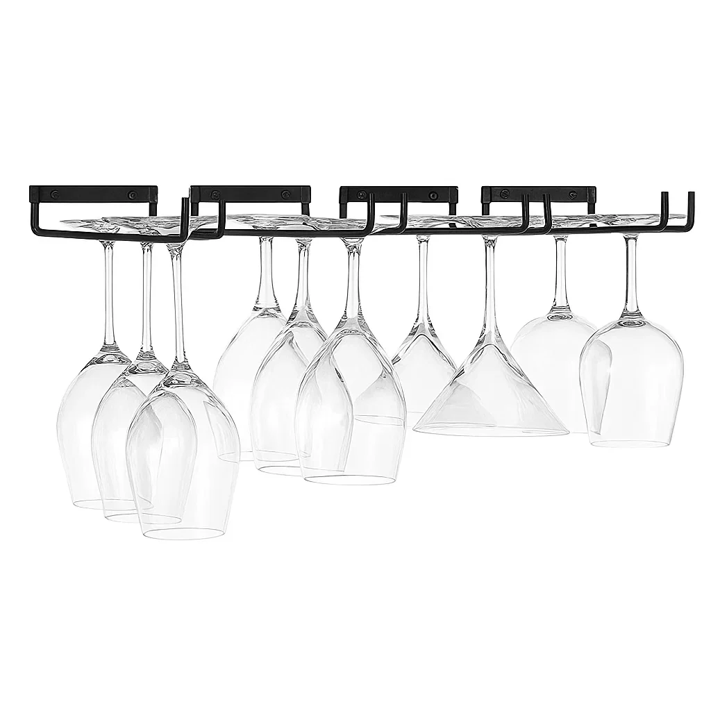 2 x Wine Glass Hanger Rack Kitchen Bar Stemware Metal Storage Organiser - Image 4