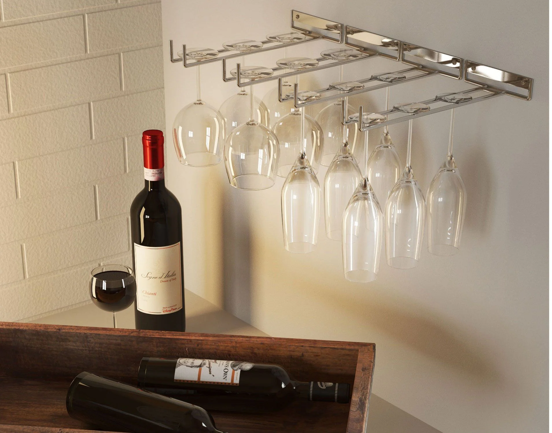 2 x Wine Glass Hanger Rack Kitchen Bar Stemware Metal Storage Organiser - Image 6