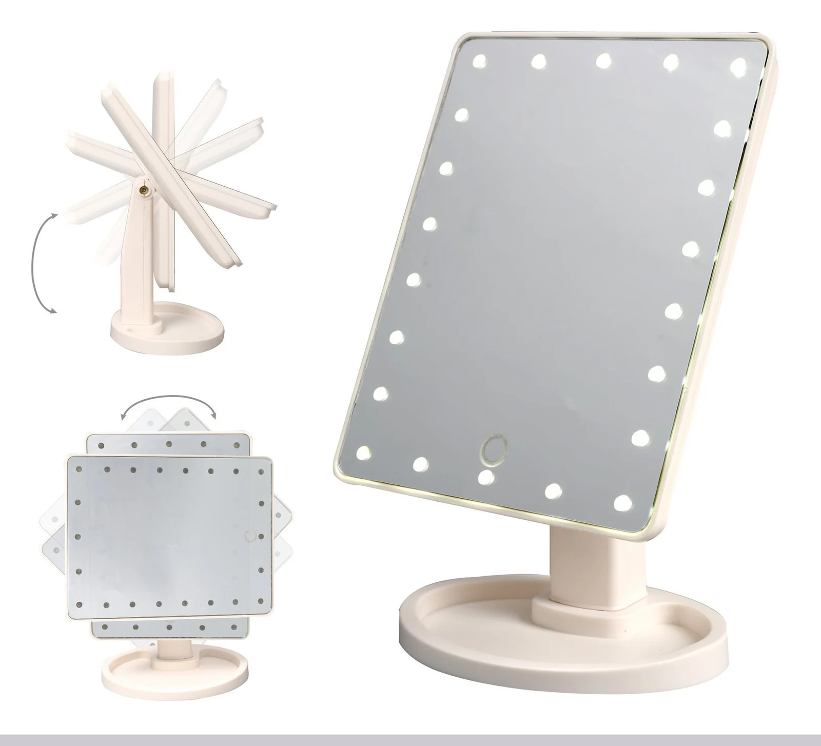 22 LED Makeup Mirror 360 Degree Rotating Touch Screen - Image 5