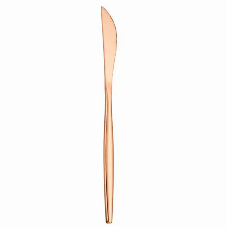 24PC Stainless Steel Cutlery Set Knife Fork Spoon Kitchen Tableware (Rose Gold) - Image 18