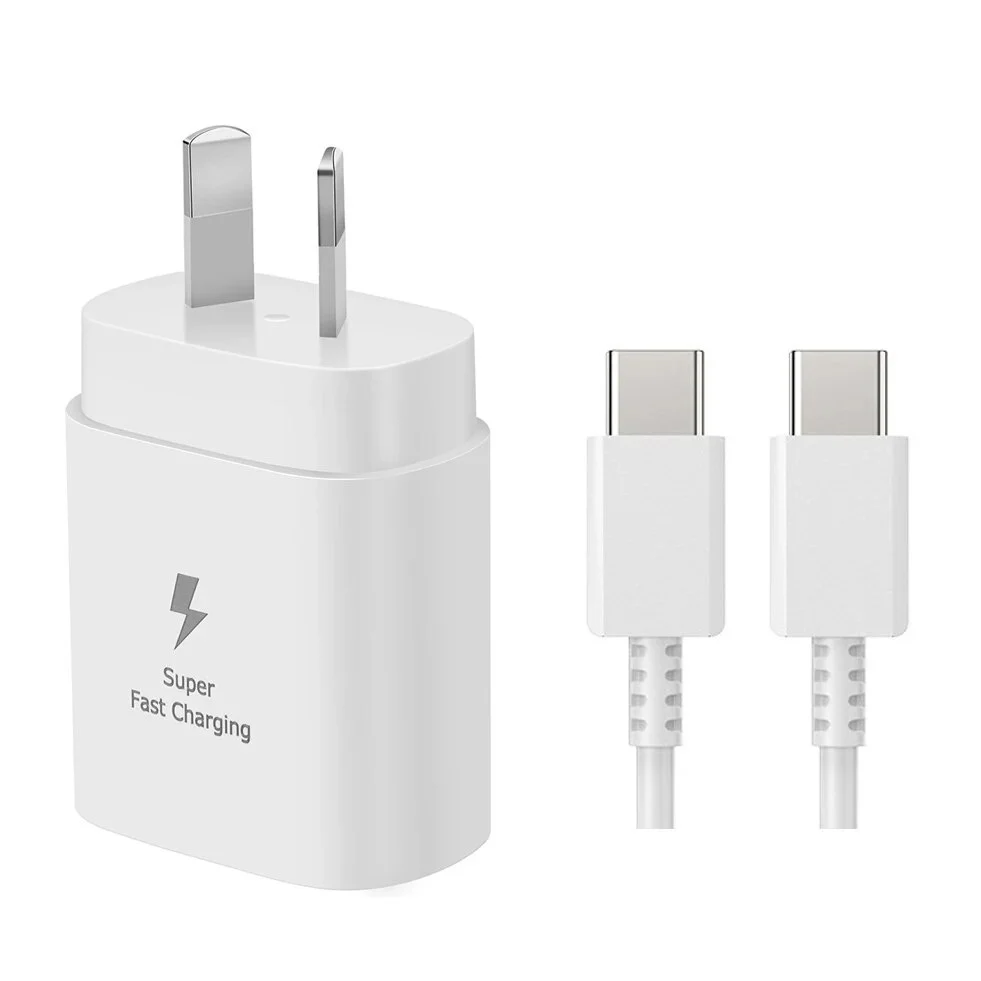 25W Super Fast Charger & 1m USB C to C Cable AC Wall Adapter iPhone Android AU Plug - Image 13