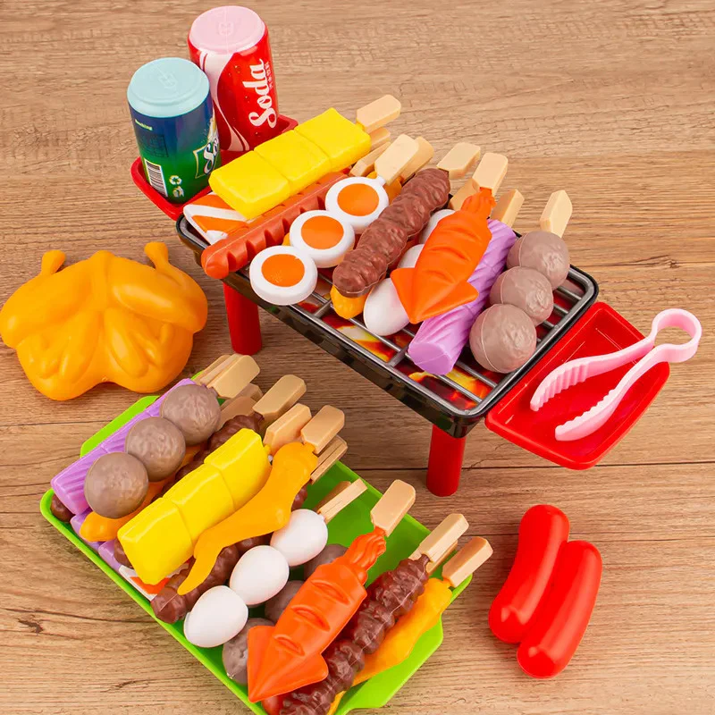 27 PCS BBQ Grill Pretend Play Kitchen Cooking Food Barbecue Cookware Kids Toy Set - Image 5
