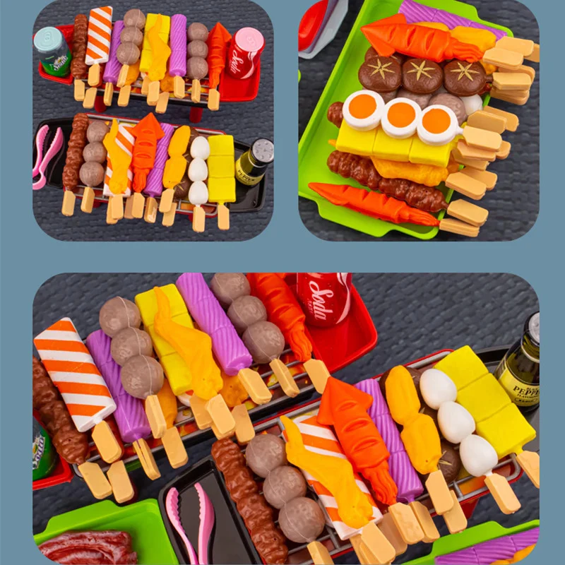 27 PCS BBQ Grill Pretend Play Kitchen Cooking Food Barbecue Cookware Kids Toy Set - Image 6