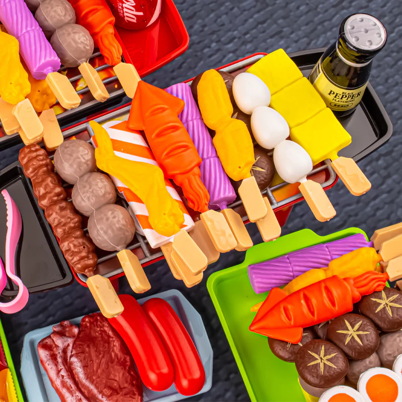 27 PCS BBQ Grill Pretend Play Kitchen Cooking Food Barbecue Cookware Kids Toy Set - Image 7